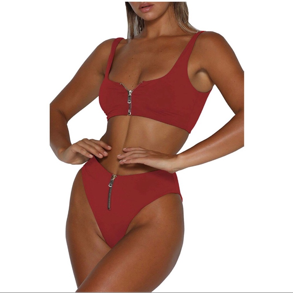 zip up bathing suit - Picture 3 of 5